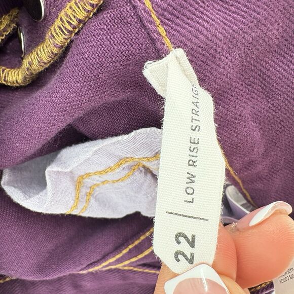 Pacsun Women 22 Purple Low Rise Straight Leg Jeans Button Fly Button - Picture 8 of 9